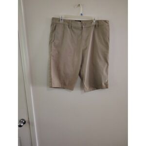 Metal Mulisha Mens Khaki Chino Shorts‎ Size 36 Tan Flat Front Skate Motocross